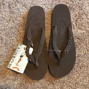 Rainbow Flip Flops NWT
